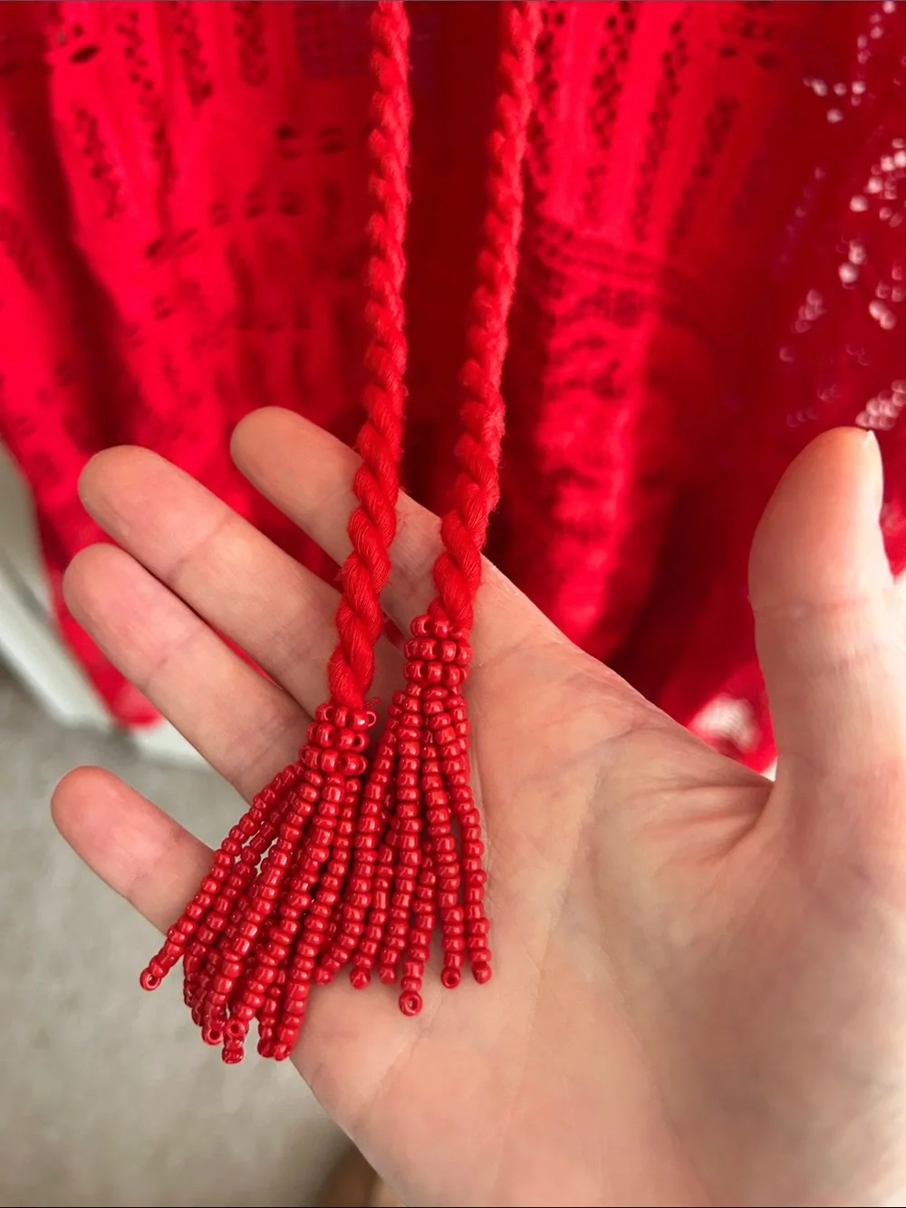 FARM Rio Red Crochet Maxi Dress Red Morada Boa Guipure Maxi Dress - Picture 4 of 12